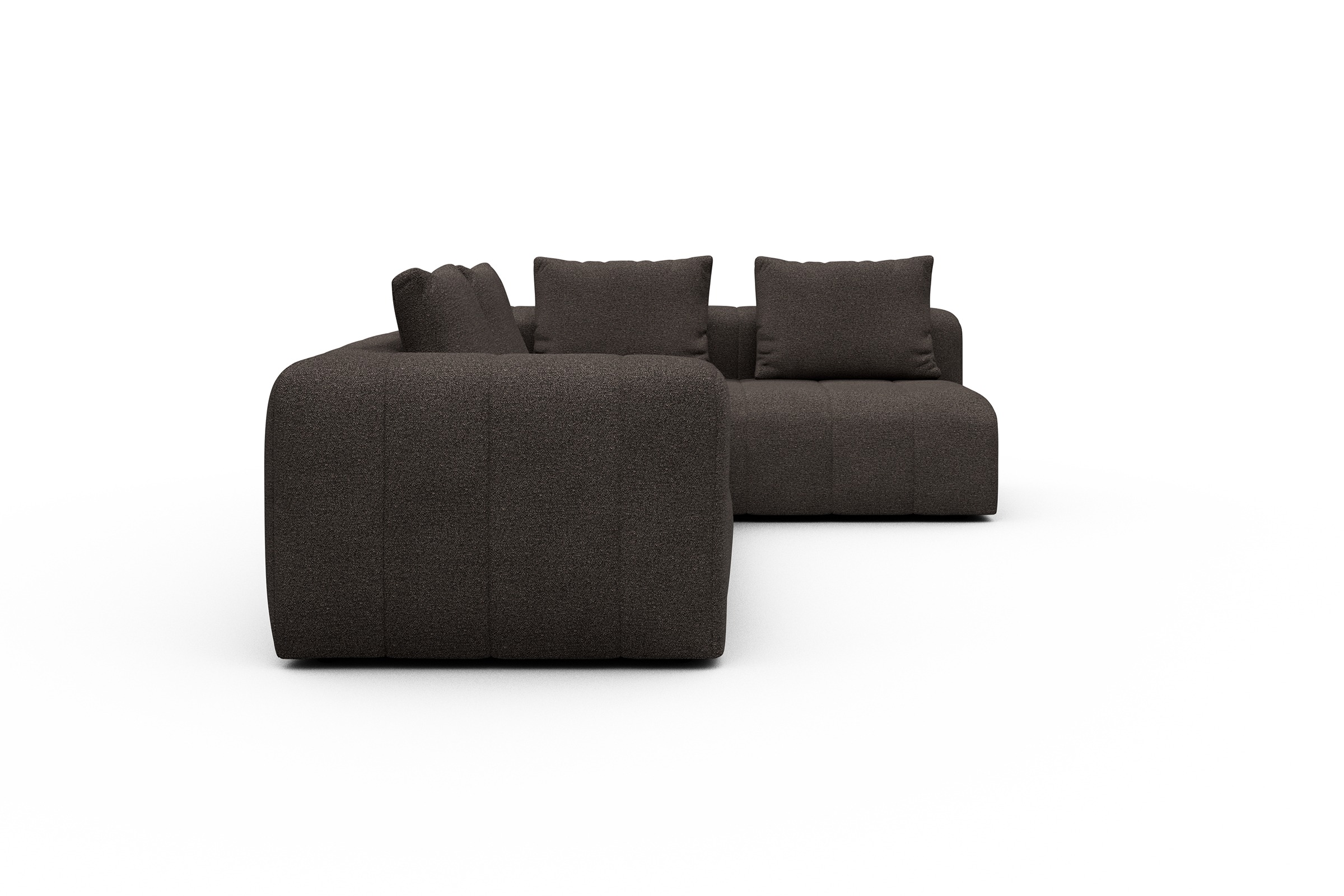 Ecksofa Hugo 2x 2,5-Sitzer Armlehne links Boucle-Taupe