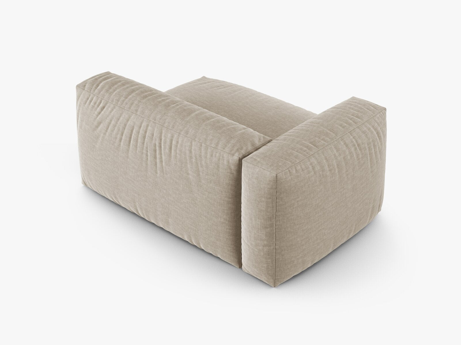 Micadoni Eckmodul mit Armlehne Martina 1-Sitzer Groß 90cm Sitztiefe Links Strukturierter Stoff Boston Helles Beige