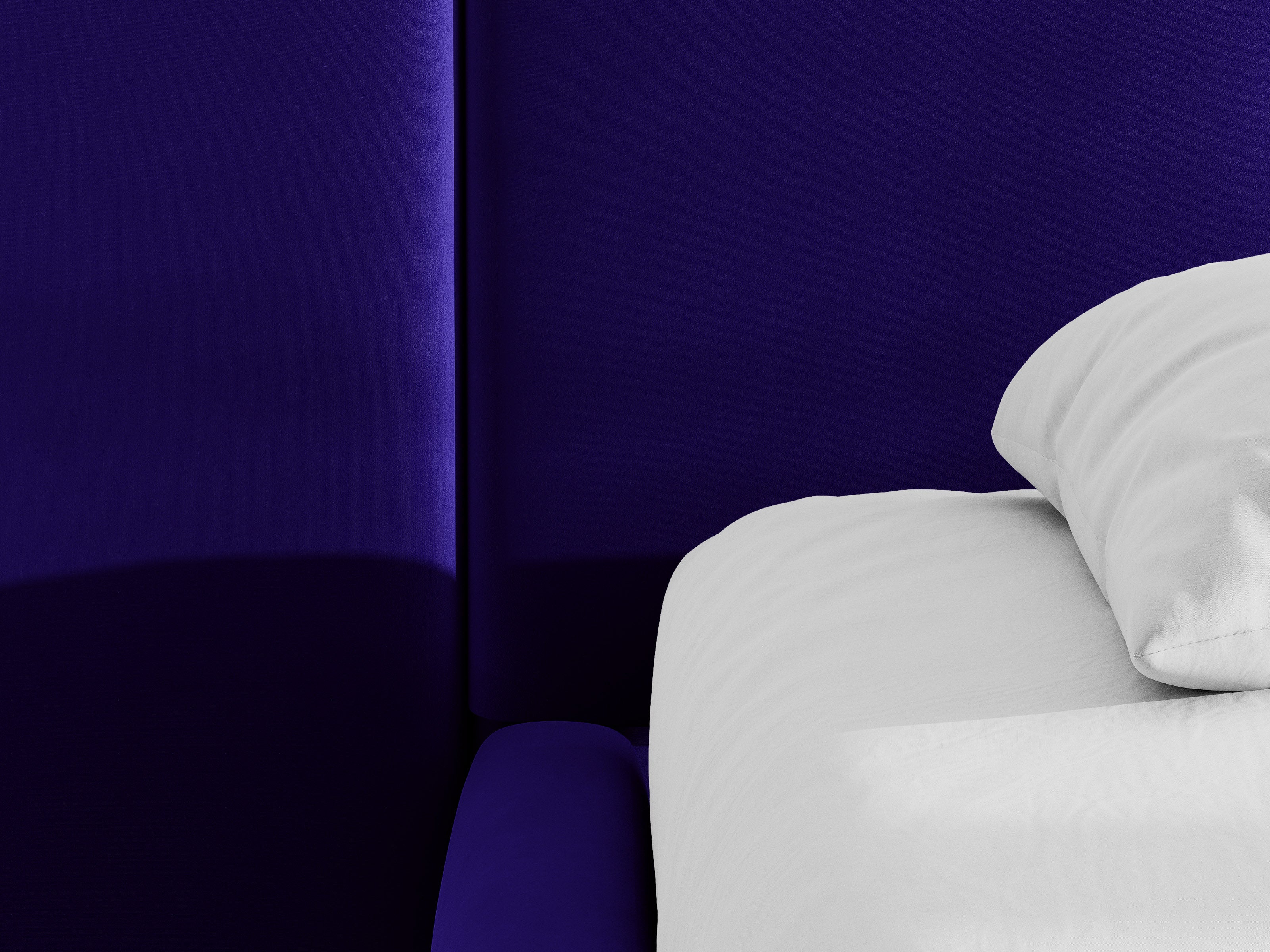 Micadoni Stauraumbett mit breitem Kopfteil Saga Samt Magic Velvet Kobalt 160x200