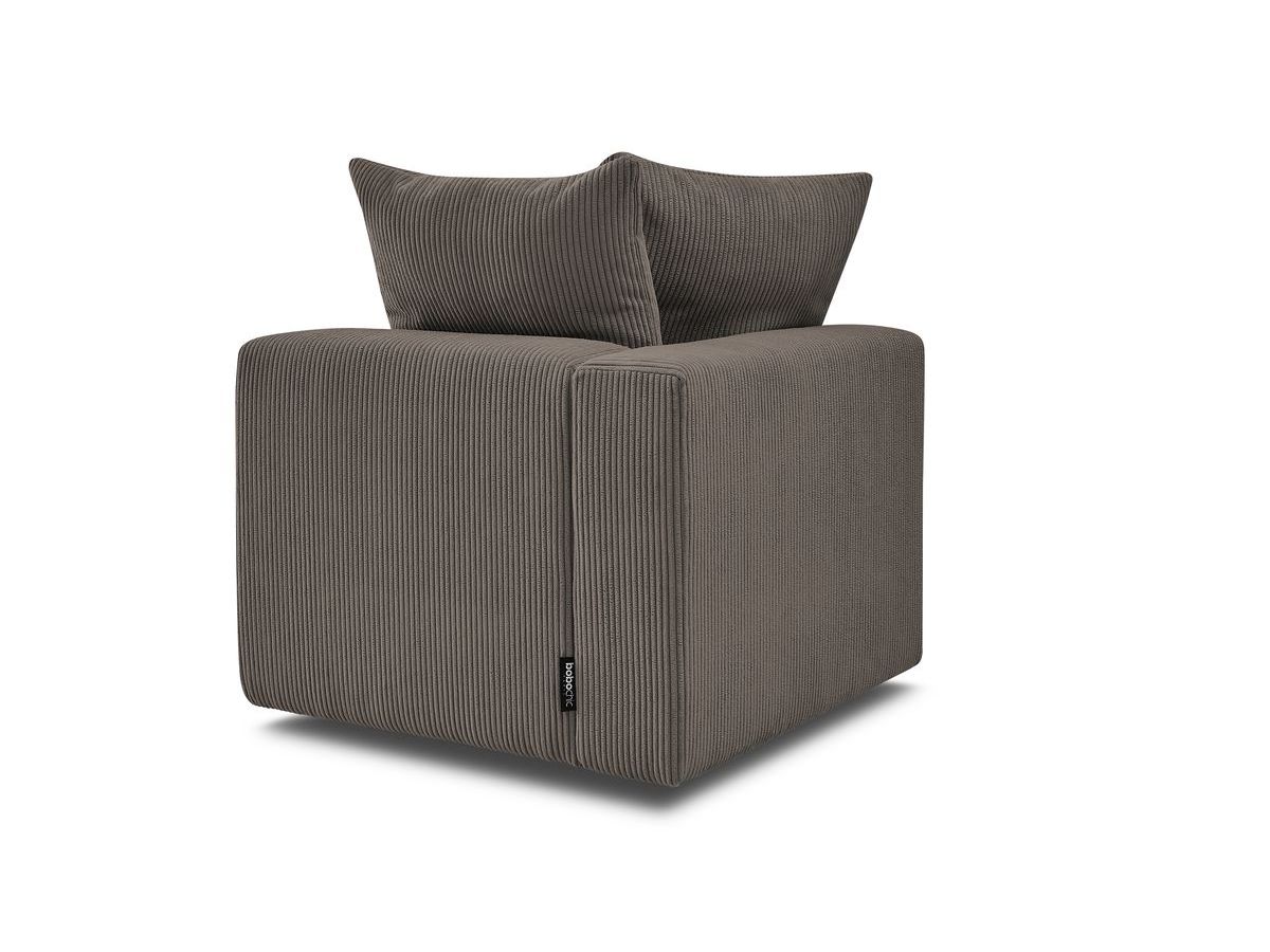 Bobochic Voltaire Eckmodul Cordsamt Taupe Ecke links
