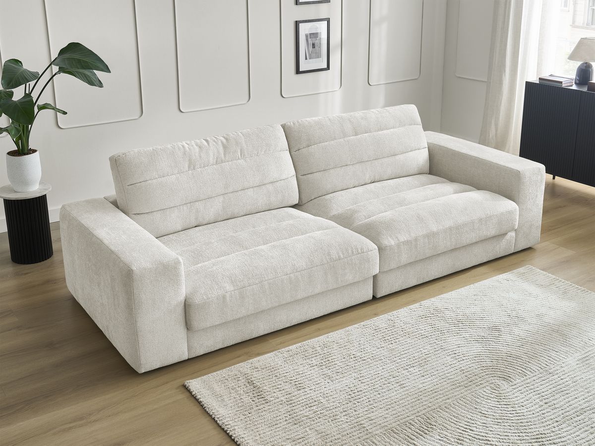 Bobochic Sierra Sofa 3-Sitzer Strukturstoff Beige