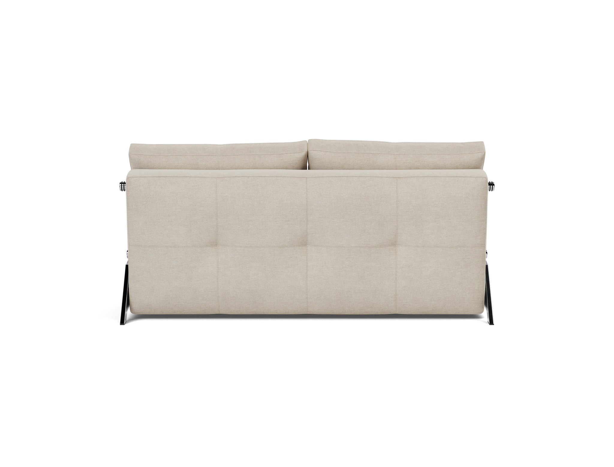 Schlafsofa Cubed 160 Flachgewebe Phobos 586-Latte Beine Chrom