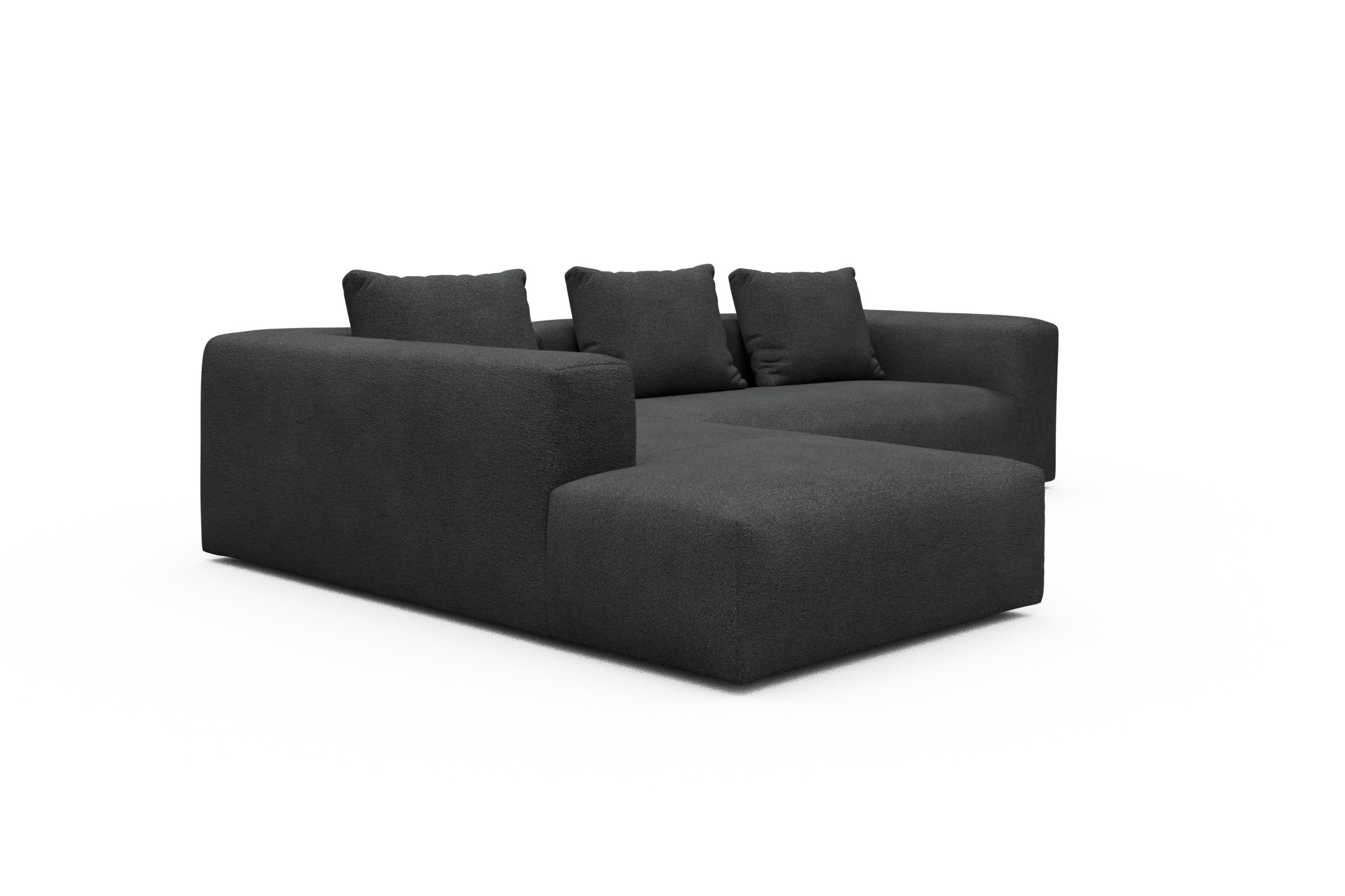 Ecksofa Fred Relax-Ecke links mit 2,5-Sitzer Boucle-Charcoal