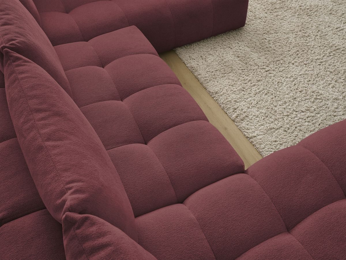 Bobochic Everest Wohnlandschaft, 6 Kissen Melange-Stoff Rot Ecke links