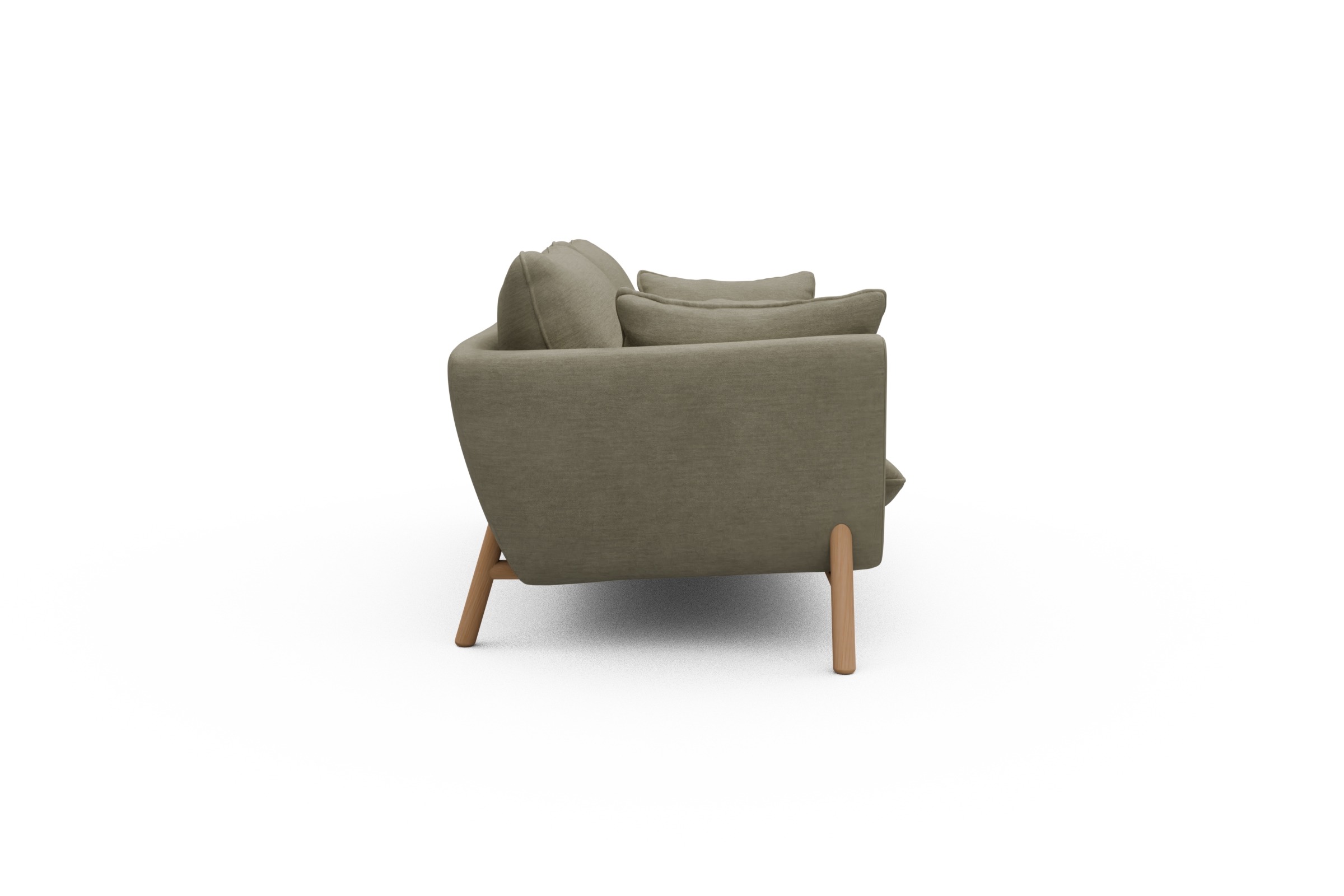 Sofa Emil 2-Sitzer Beinfarbe Eiche Natur Vivus-Dusty-Sand