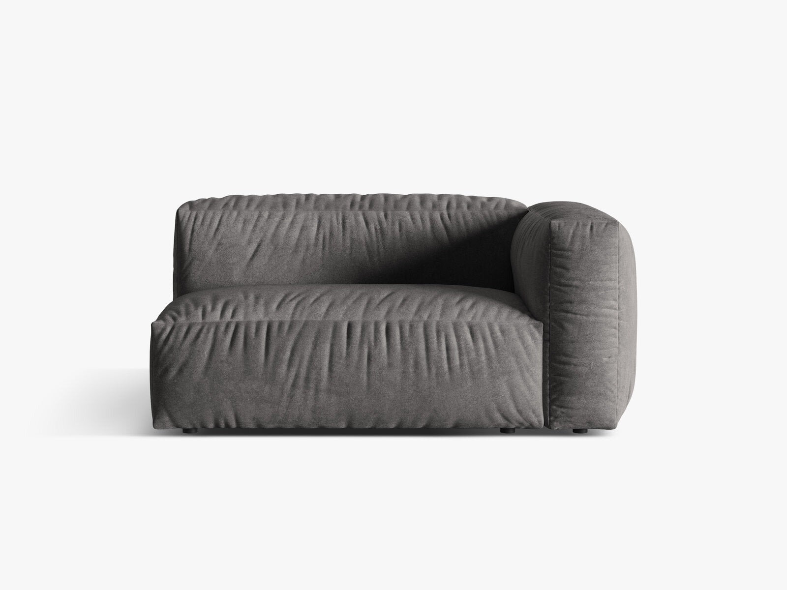 Micadoni Eckmodul Martina 1-Sitzer Groß Rechts Samt Vogue Grau
