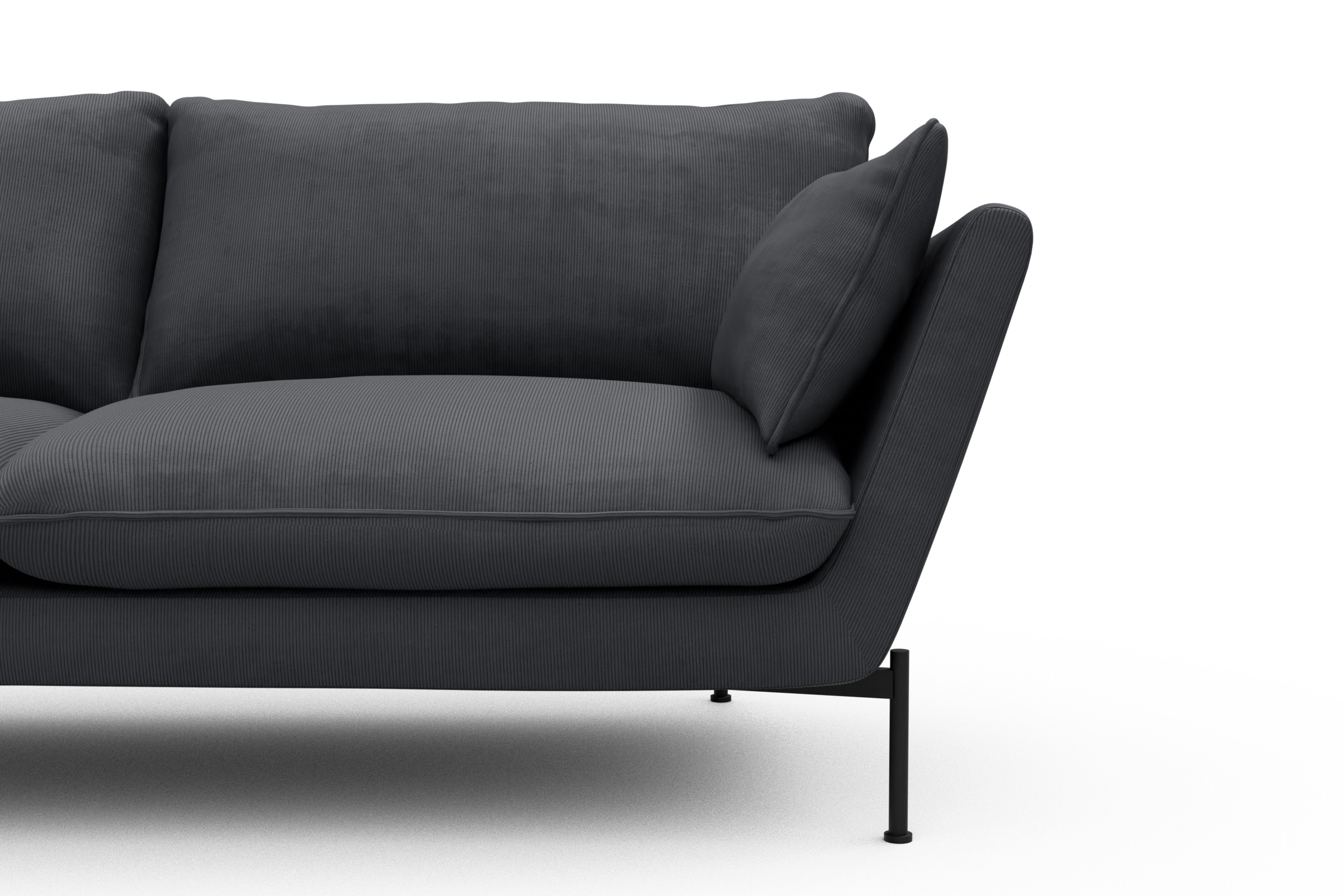 Sofa Anton 2-Sitzer Cordufine-Slate-Grey