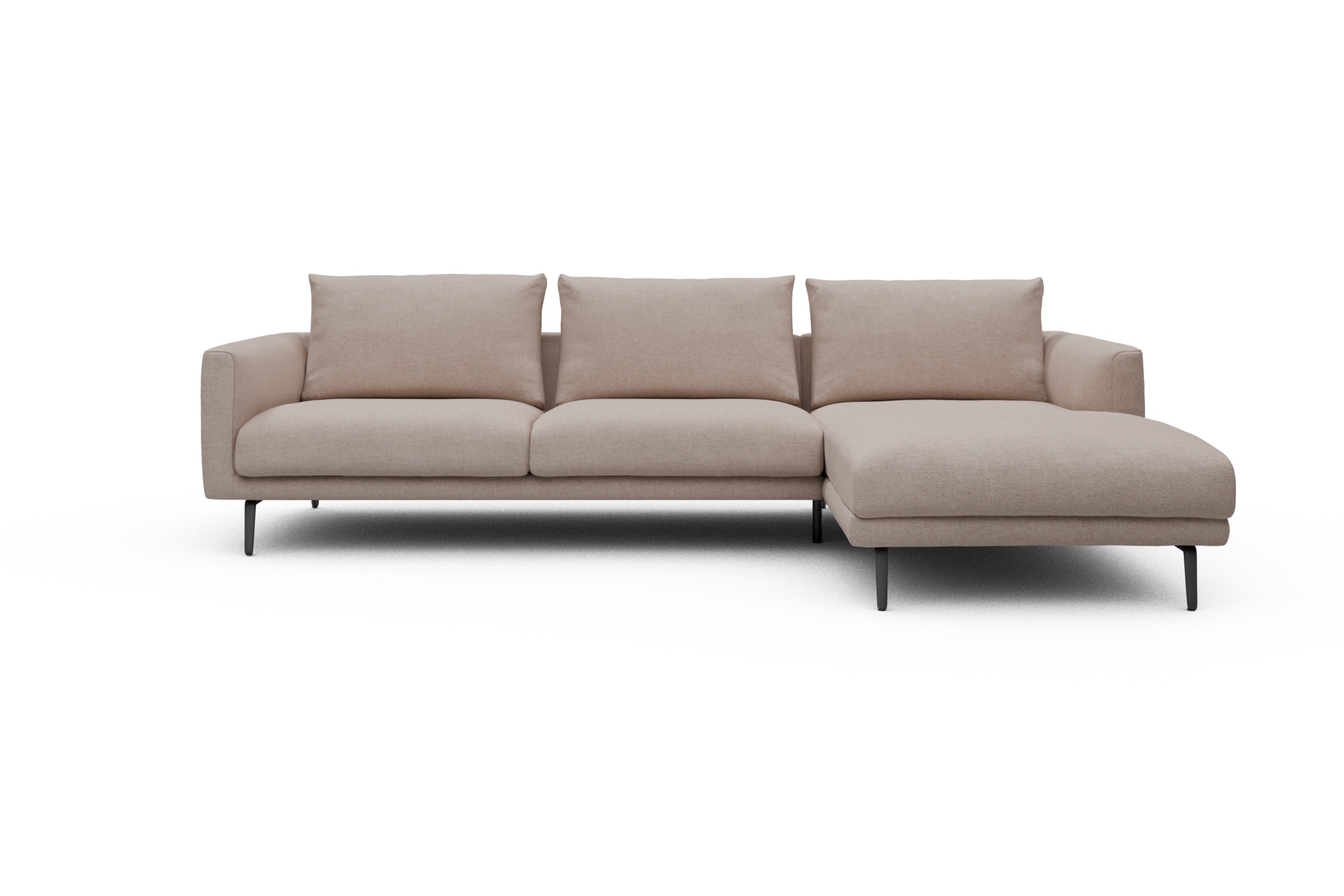 Skandi Home Ecksofa Karl Chaiselongue rechts mit 2,5-Sitzer Weda-Sand moebelfaktor