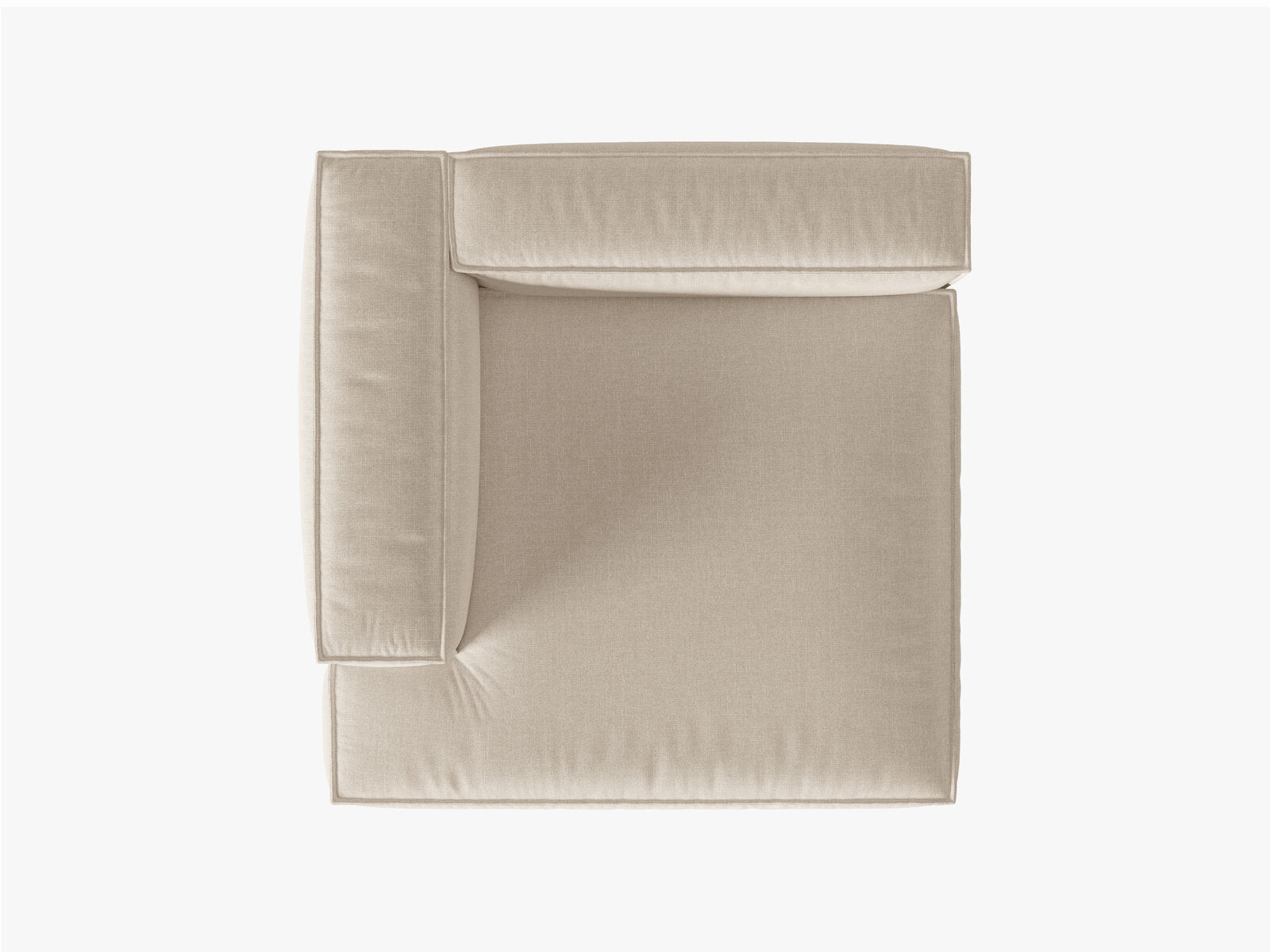 Micadoni Recamiere Nuria Groß 1-Sitzer Links Strukturierter Stoff Beige