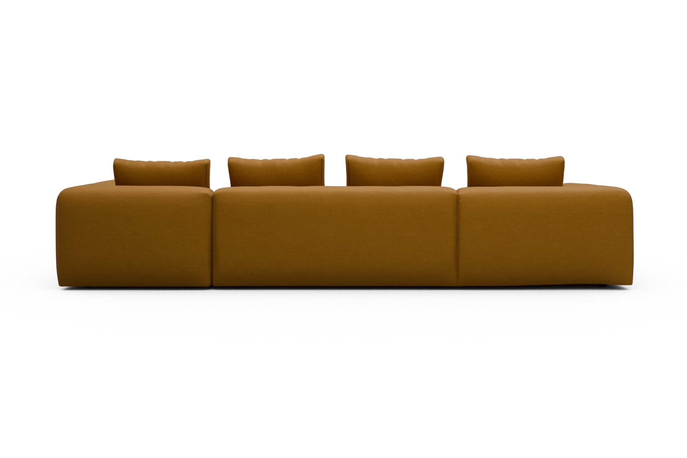 Wohnlandschaft Fred Chaiselongue links mit 2-Sitzer und lange Armlehne rechts Satya-Ocre