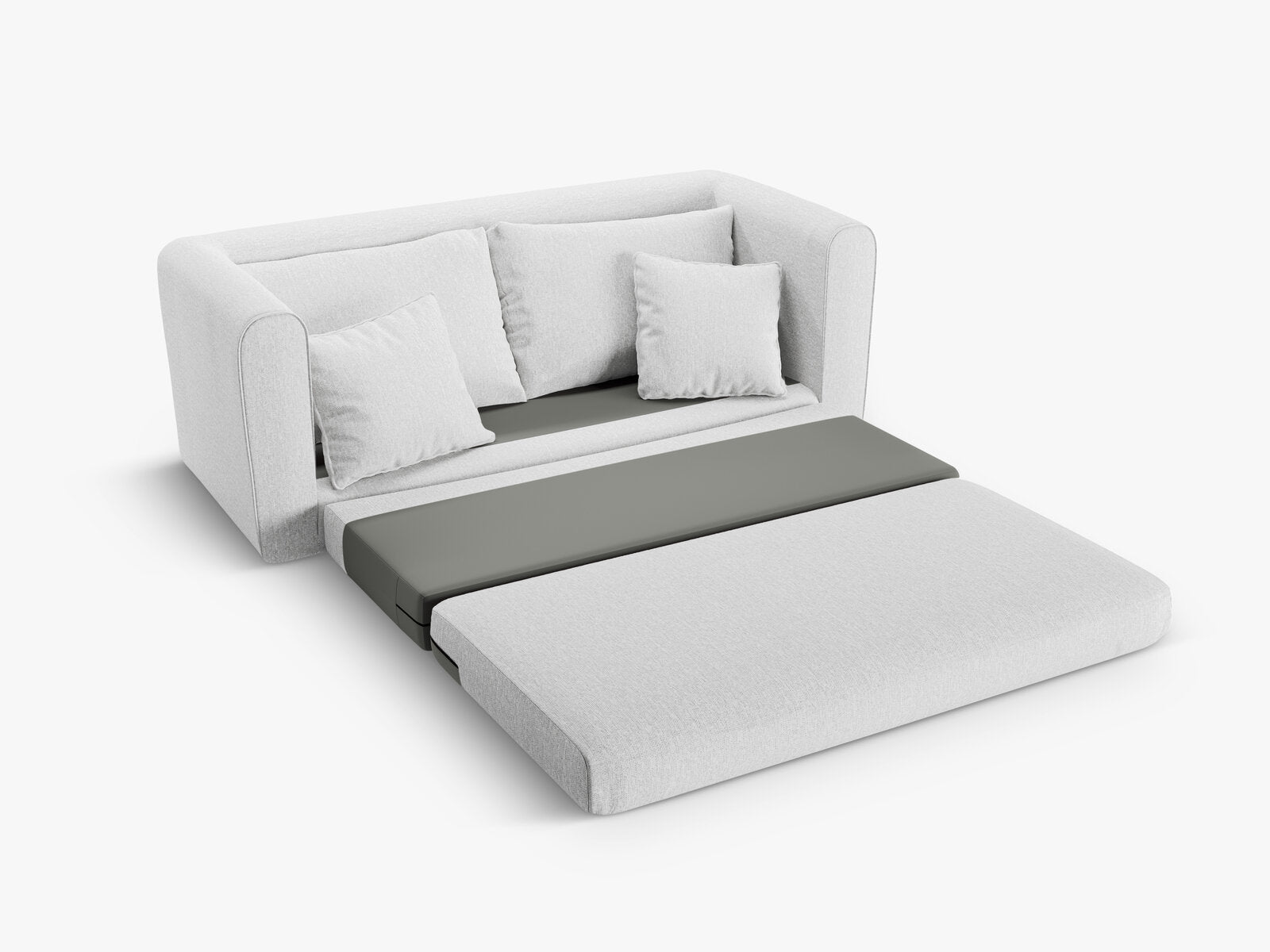Micadoni Sofa Lido 2-Sitzer Strukturierter Stoff Kaltes Hellgrau