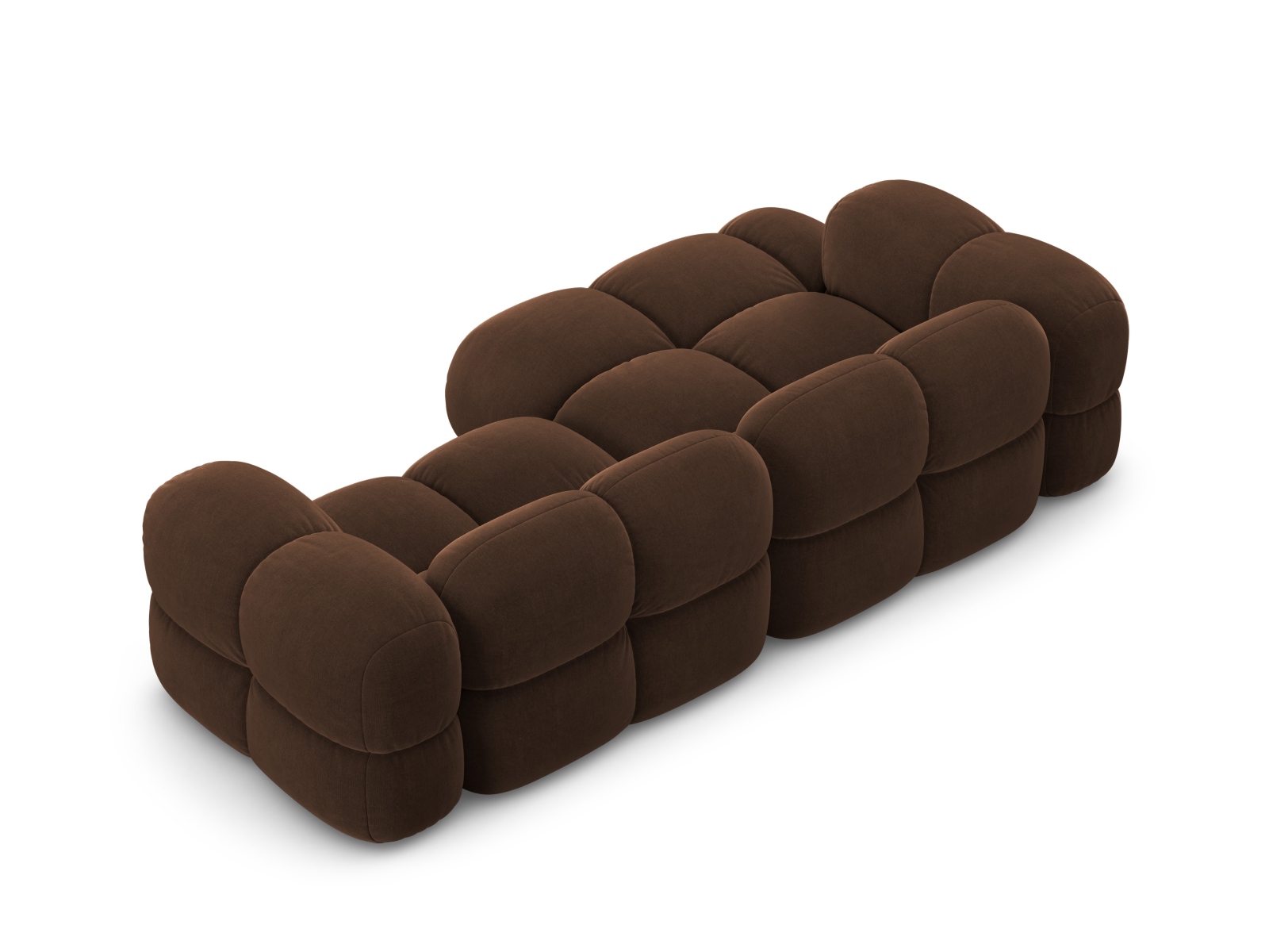 Cosmopolitan Design Ecksofa Loretto 3-Sitzer Samt Vogue Schokolade Links