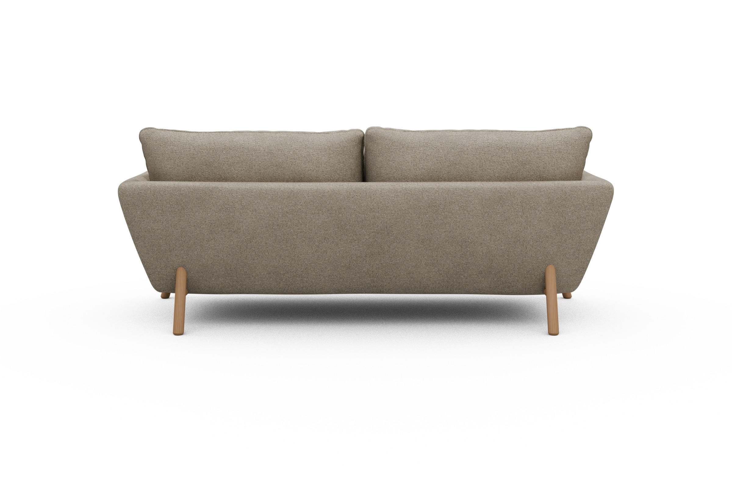 Sofa Emil 3-Sitzer Beinfarbe Eiche Natur Boucle-Beige