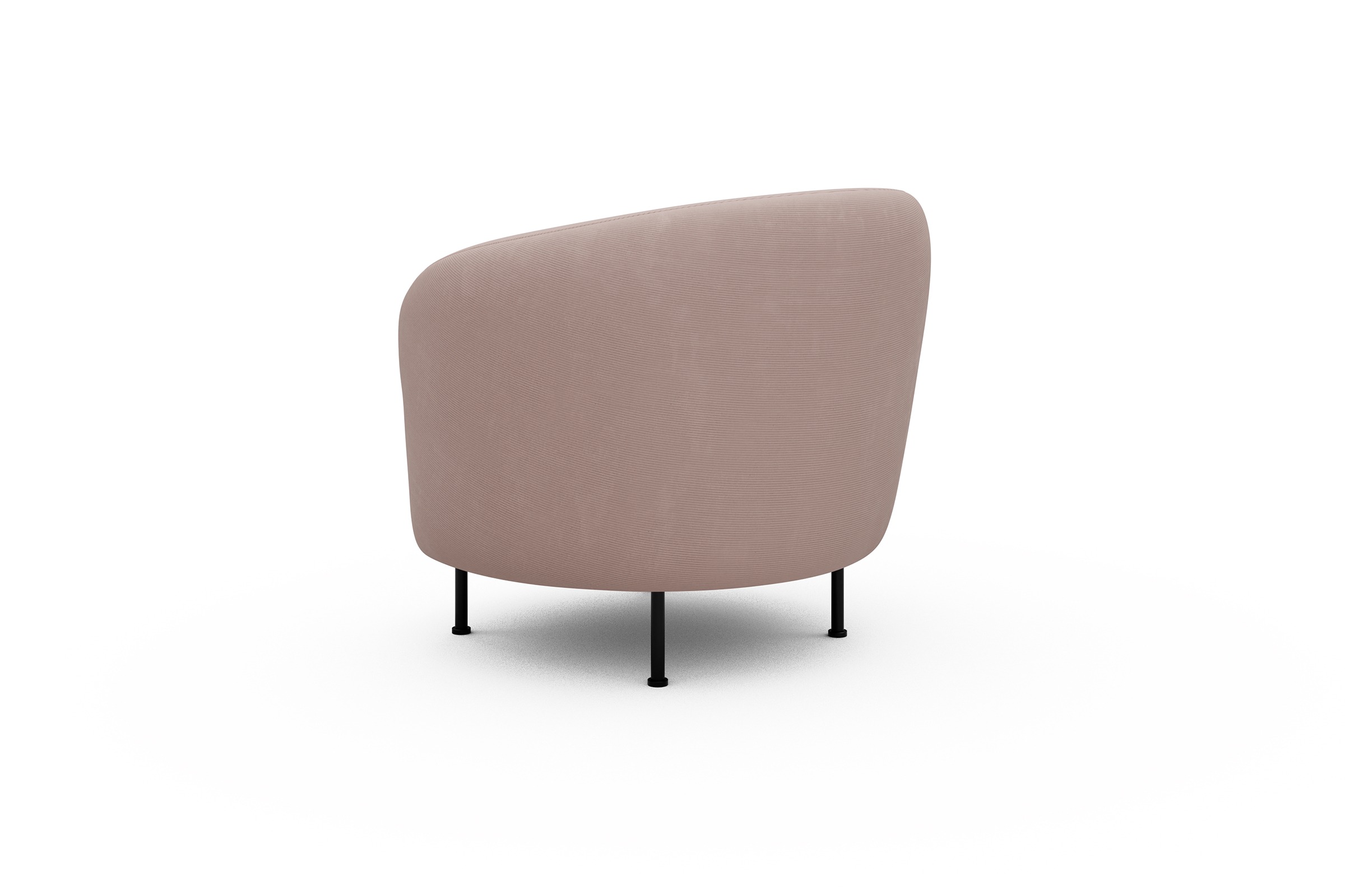 Sessel Ronda Metallbeine Schwarz Cordufine-Blush