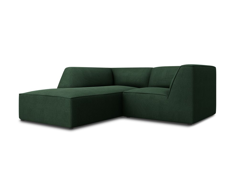 Cosmopolitan Design Ecksofa Siena 3-Sitzer Strukturierter Stoff Ottawa Grün Links
