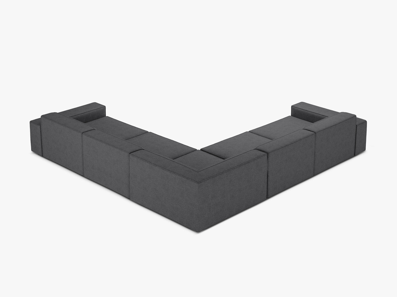 Micadoni Symmetrisches Ecksofa Jodie 6-Sitzer Boucle Baloo Dunkelgrau
