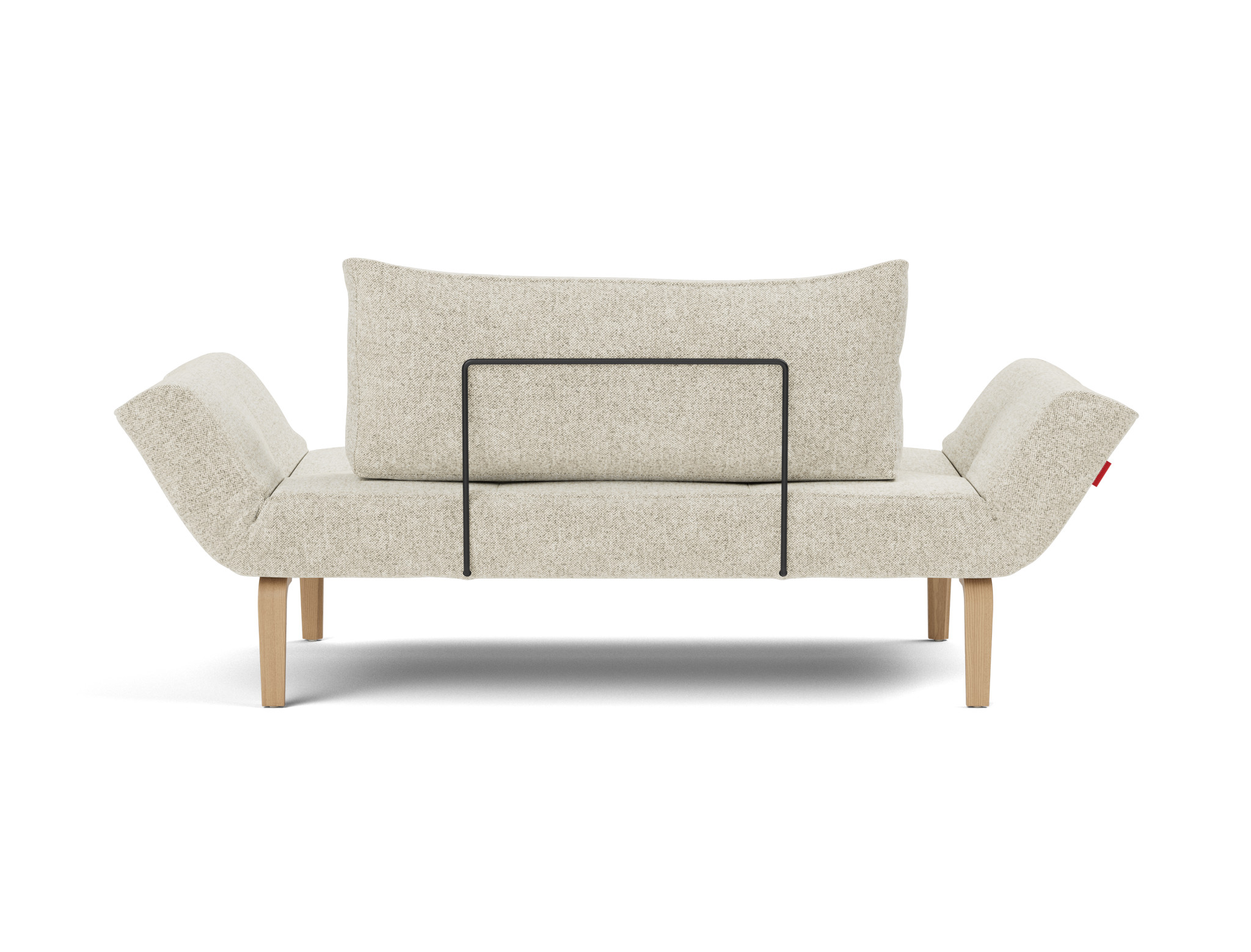 Tagesbett Zeal Strukturierter Stoff Taura 357-Off-White Beine Bow Eiche