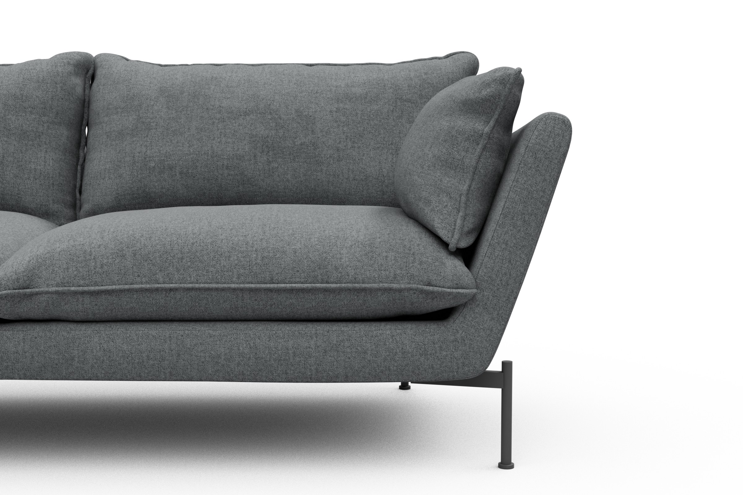 Sofa Anton Soft 2-Sitzer Strukturierter Stoff Casone 495-Gravel-Grey