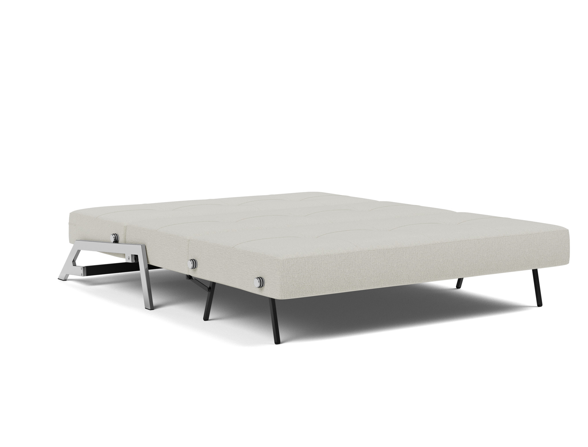 Schlafsofa Cubed 160 Flachgewebe Mixed Dance 527-Natural Beine Chrom
