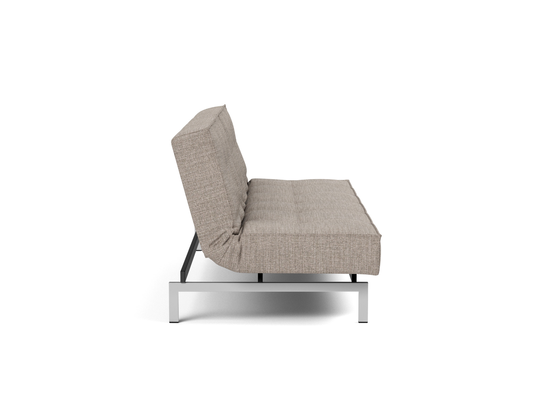 Schlafsofa Splitback Chenille Yuveno 472-Warm-Grey Beine Chrom