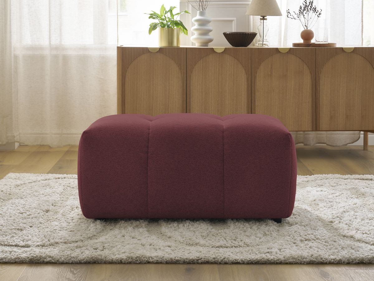 Bobochic Roxelane Pouf Melange-Stoff Rot