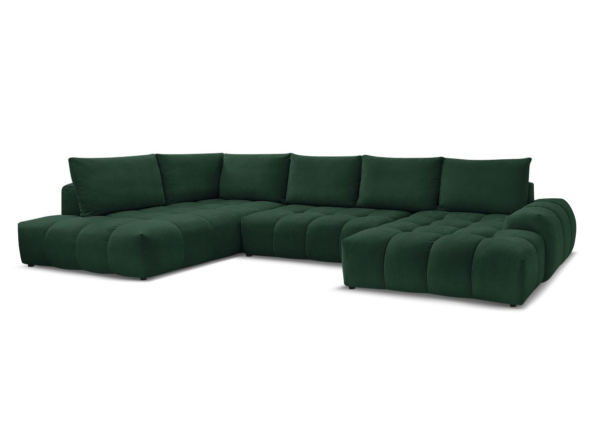 Bobochic Everest Wohnlandschaft, 6 Kissen Strukturstoff Grün Ecke rechts