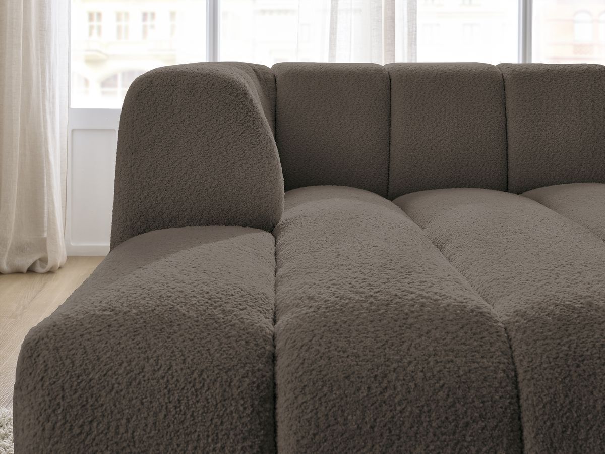 Bobochic Annecy Méridienne-Modul Bouclé-Stoff Braun Ecke links