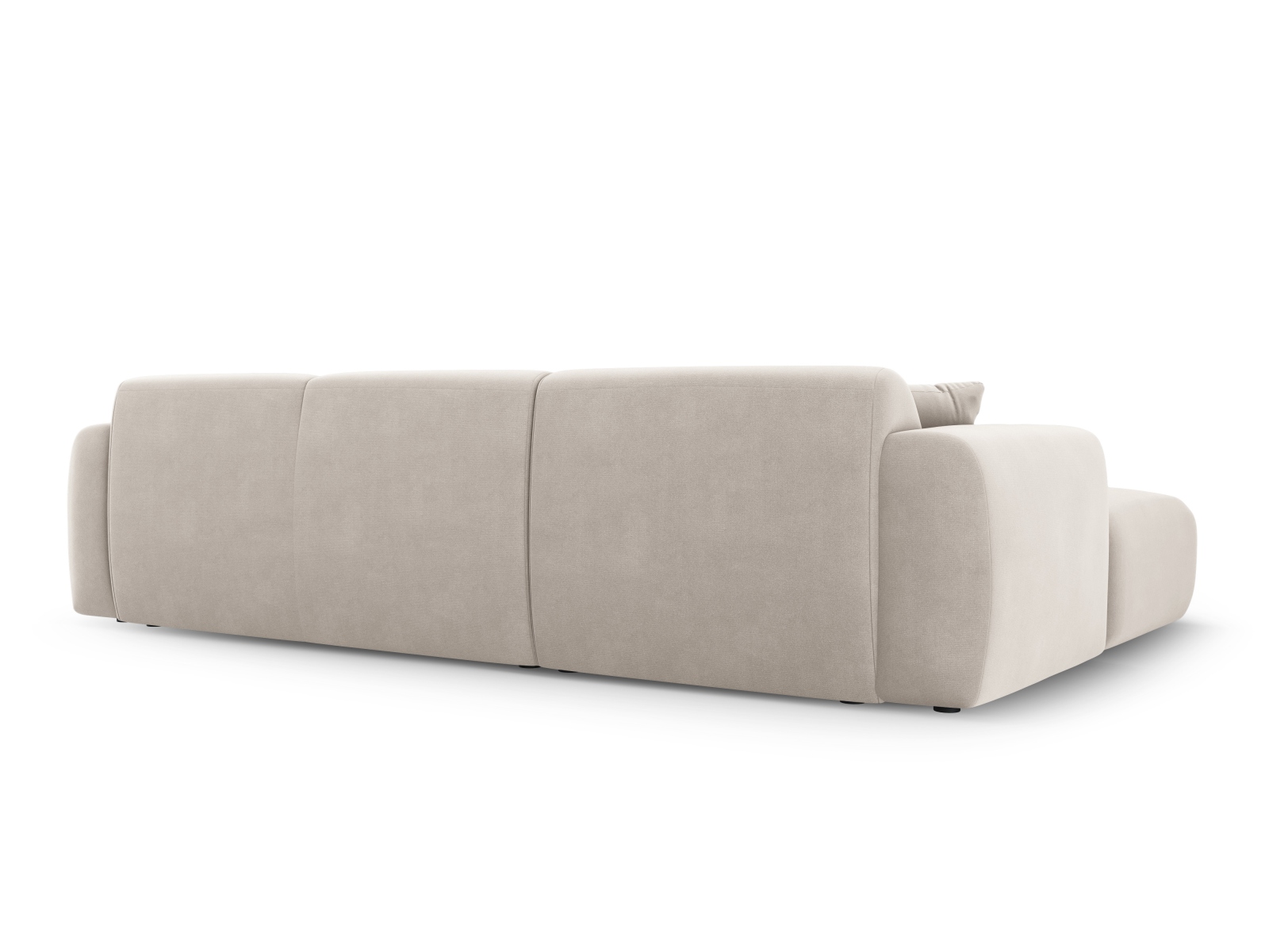 Cosmopolitan Design Ecksofa Nolio 4-Sitzer Samt Casino Helles Beige Links
