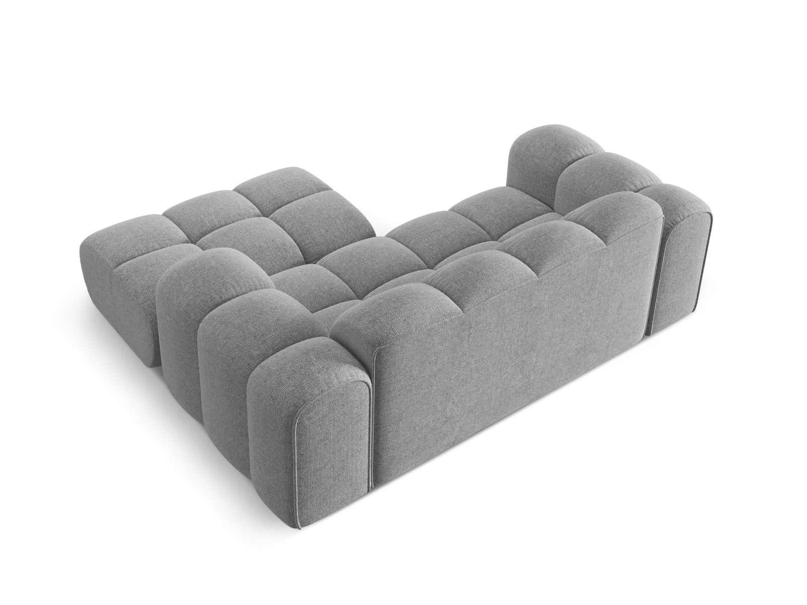 Cosmopolitan Design Ecksofa Treno 2-Sitzer Chenille Eden Hellgrau Rechts