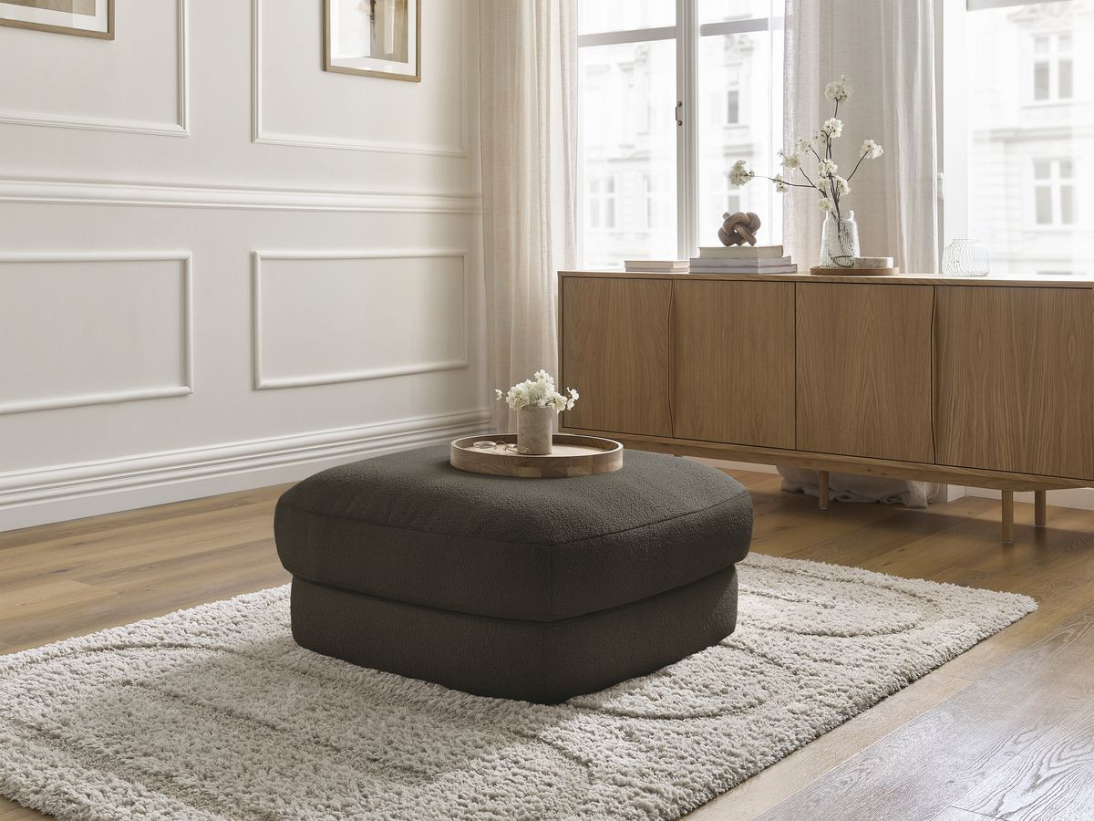 Bobochic Leonore Pouf Bouclé-Stoff Braun