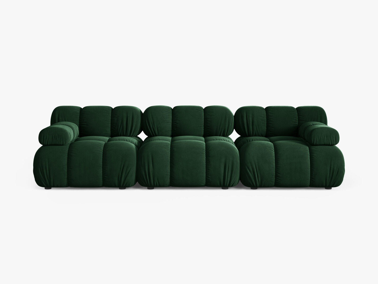 Micadoni Modulares Sofa Bellis 3-Sitzer Samt Bluvel Flaschengrün