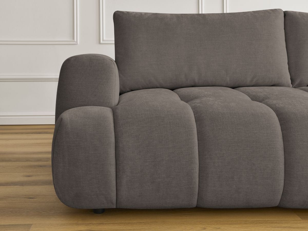 Bobochic Fuji Schlafsofa 3-Sitzer mit Bettkasten und Pouf Stoff Taupe