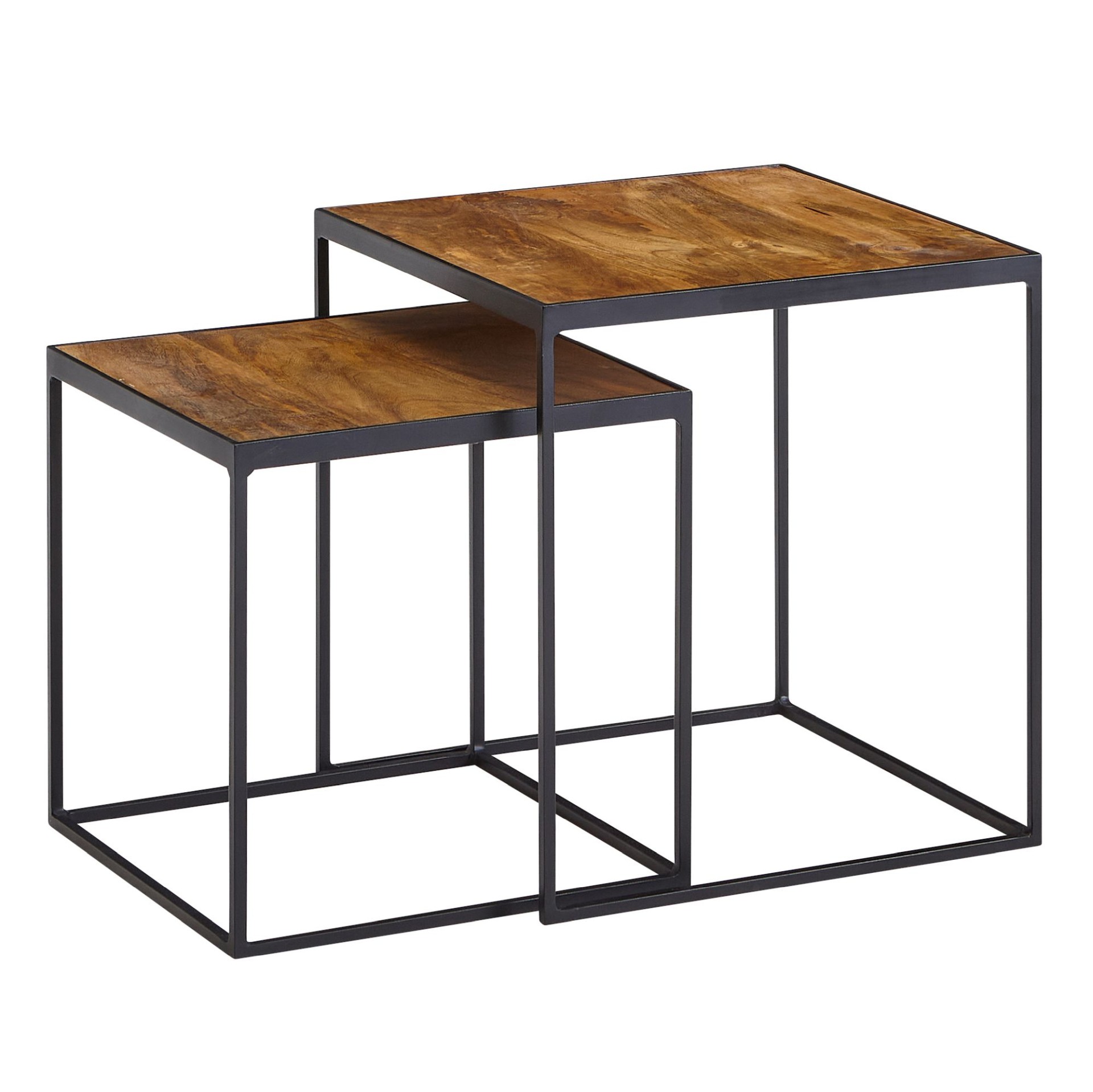 Satztisch 2er-Set Svinafell Mango Massivholz 40 × 40 × 44 cm