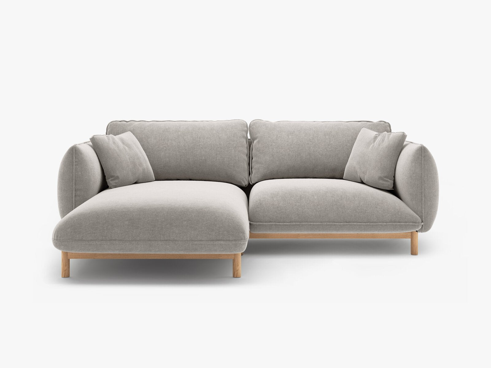 Micadoni Ada Ecksofa 3-Sitzer Links Strukturierter Stoff Wind Hellgrau