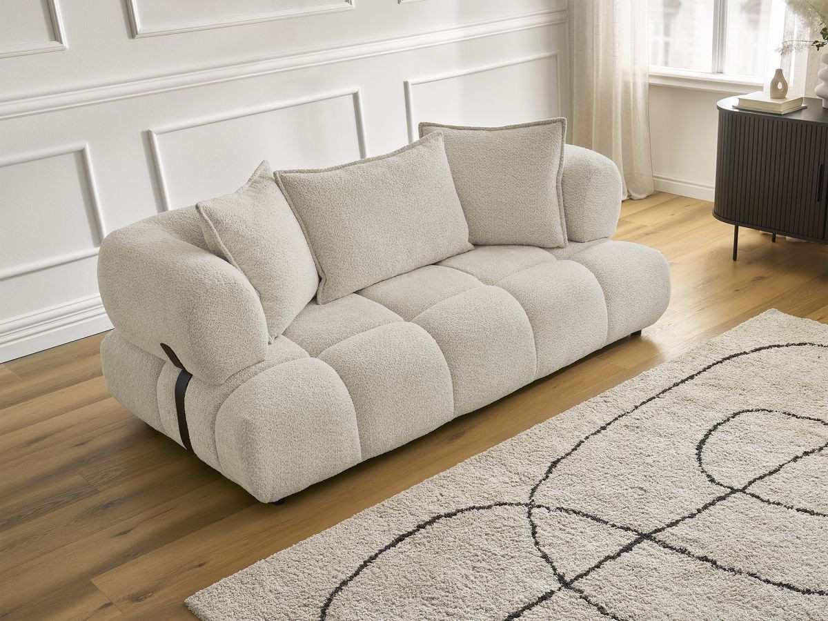 Bobochic Alya Sofa 2-Sitzer Bouclé-Stoff Beige