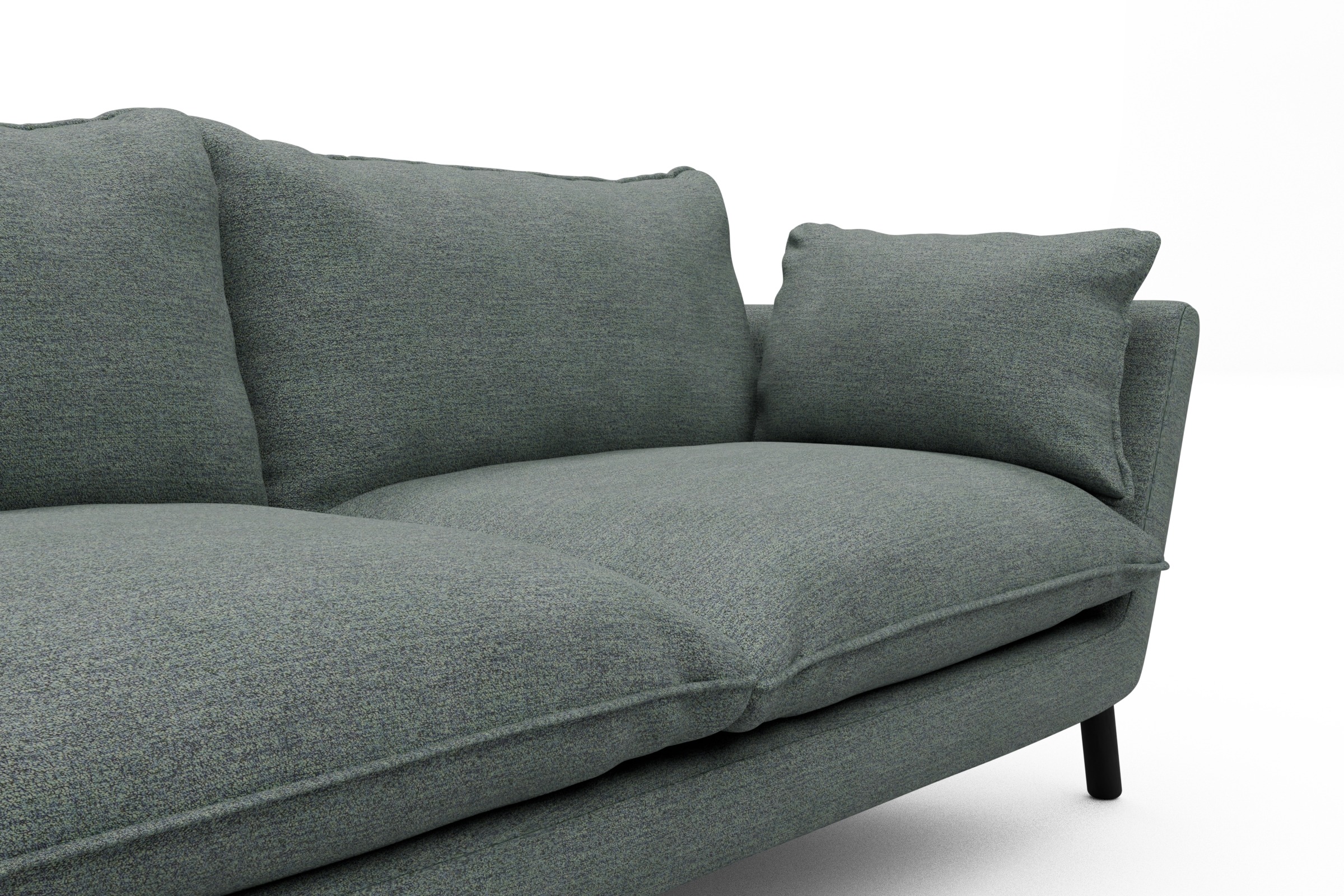 Sofa Emil PREMIUM 2-Sitzer Beinfarbe Eiche Schwarz Carreno-Ice-Blue