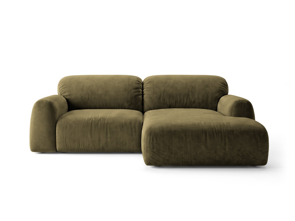 Cosmopolitan Design Ecksofa Milan 3-Sitzer Samt Bluvel Grün Rechts