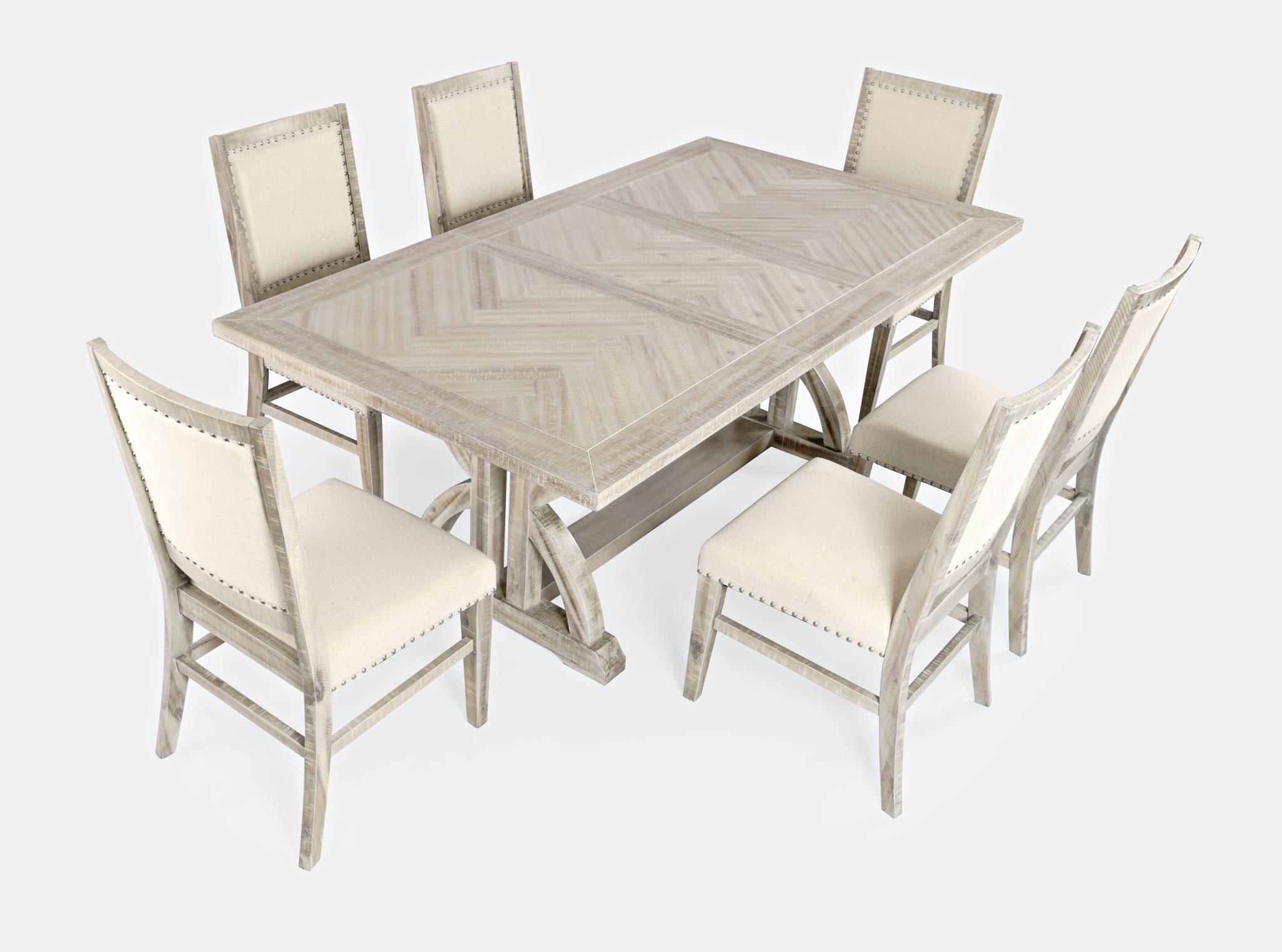 Livin Hill Set Avola: Esstisch 152,5 cm + 6× Stuhl Helles Naturholz