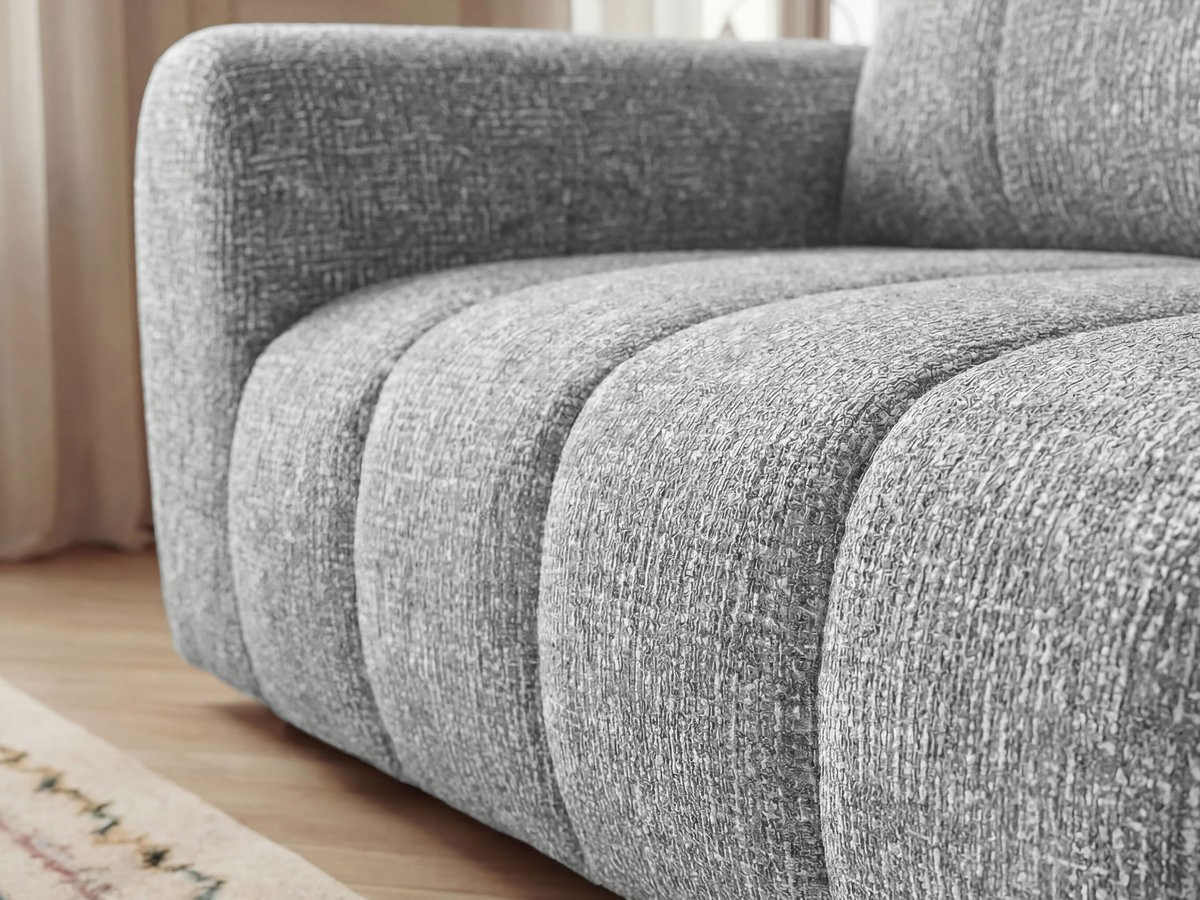 Bobochic Nesty Ecksofa 272 cm Melange-Stoff Hellgrau Ecke rechts