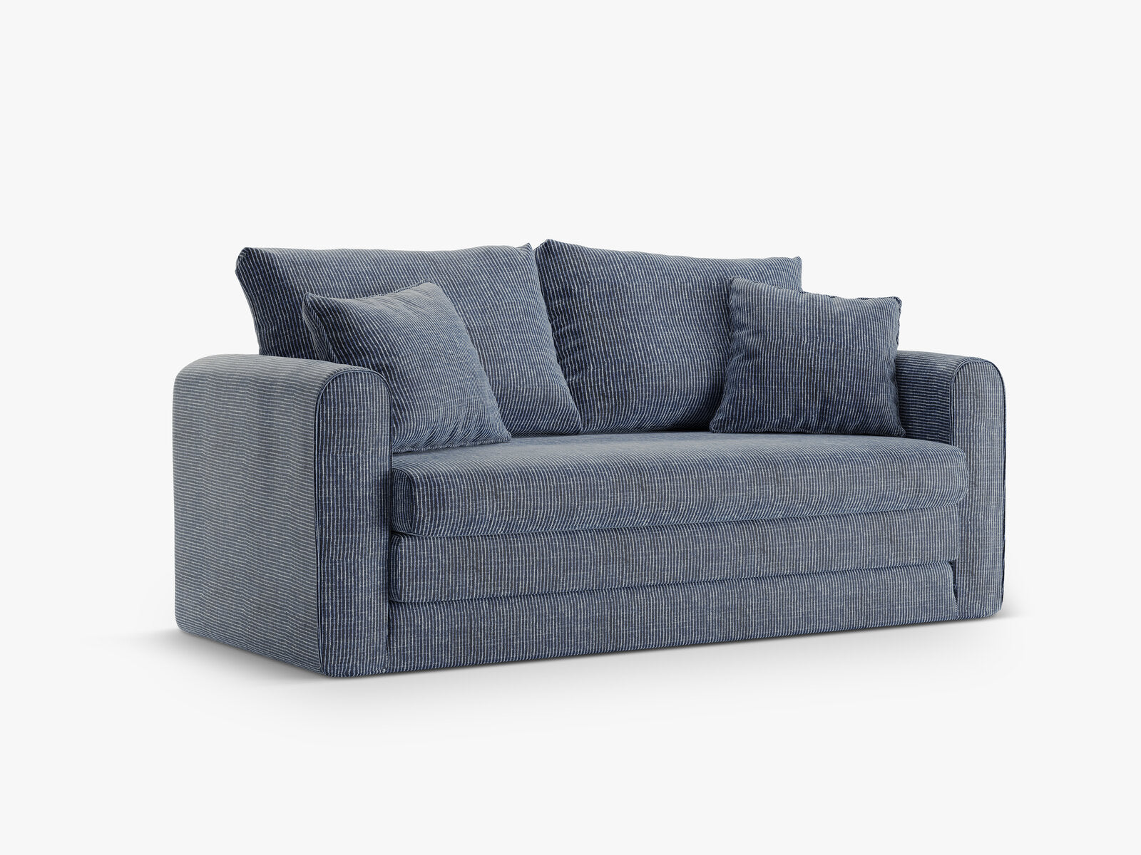 Micadoni Sofa Lido 2-Sitzer Strukturierter Stoff Blau Melange