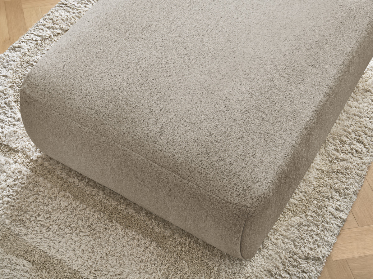 Bobochic Jana Pouf 94 × 114 cm Melange-Stoff Taupe