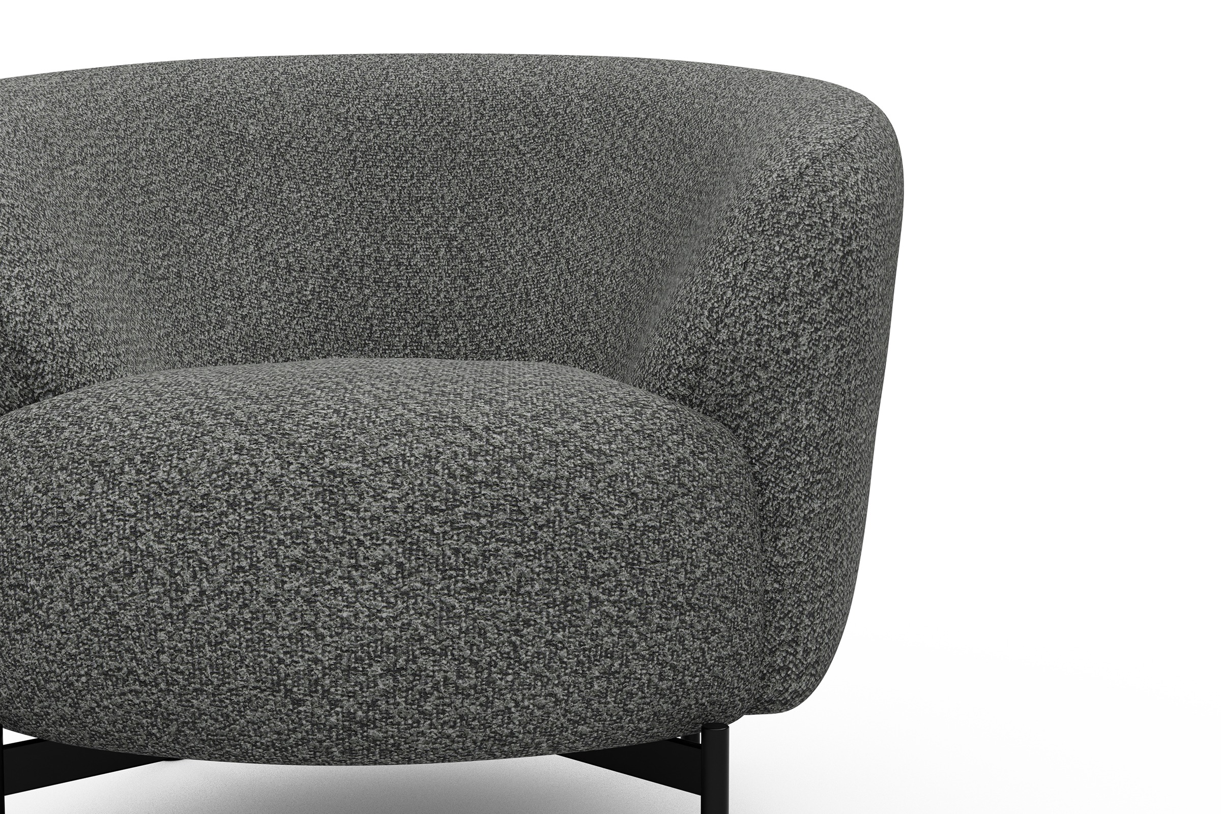 Sessel Ronda X-Metallgestell Schwarz Vanora-Warm-Grey