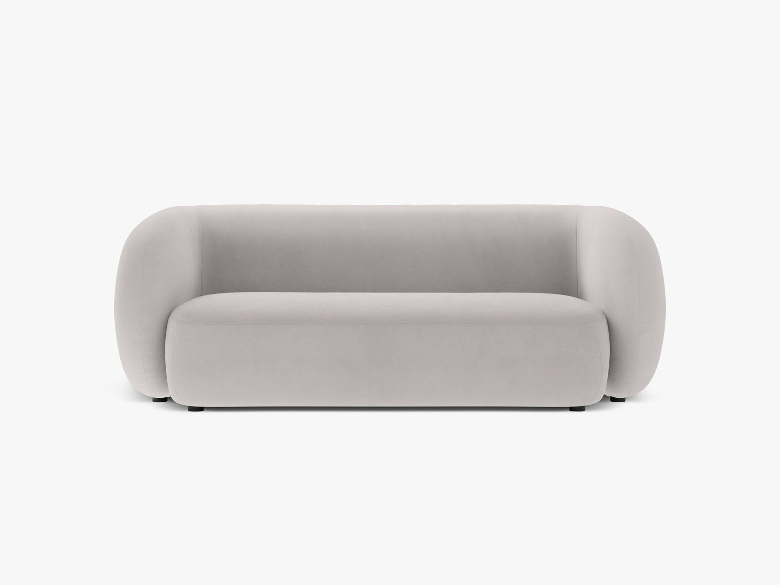 Micadoni Sofa Kate 2-Sitzer Samt Hellgrau