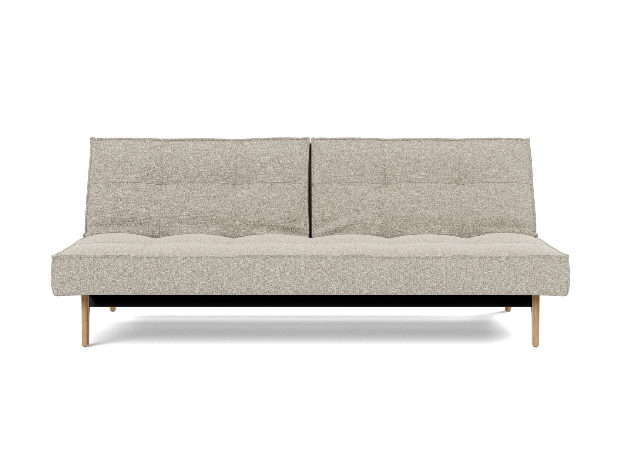 Schlafsofa Splitback Boucle Skandi 539-Beige Beine Eiche