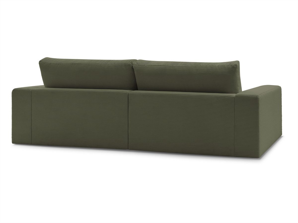 Bobochic Leonard Sofa 4-Sitzer mit Pouf 274 × 109 cm Cordsamt Hellgrün