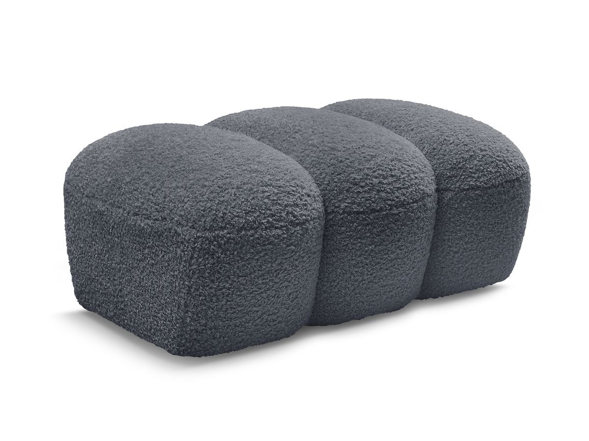 Bobochic Hippolyte Pouf Bouclé-Stoff Dunkelgrau