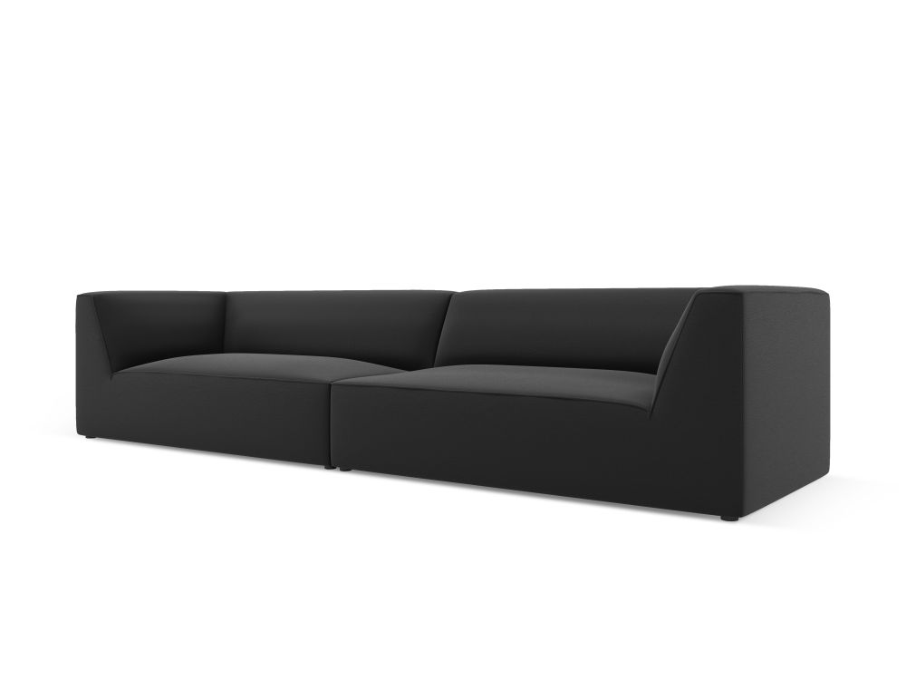 Cosmopolitan Design Sofa Siena 4-Sitzer Kunstleder Pacifico Schwarz