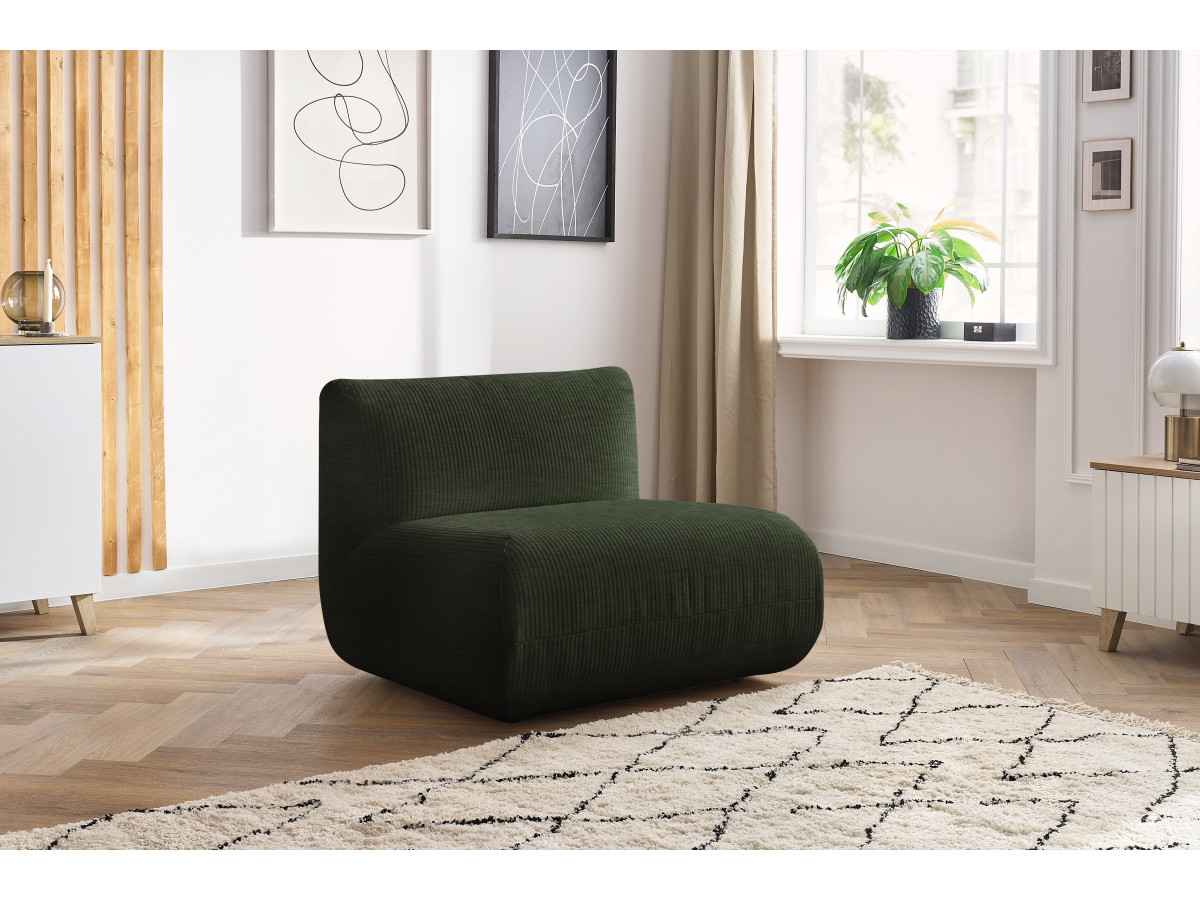 Bobochic Lecomte Sofamodul 1-Sitzer Strukturstoff Grün