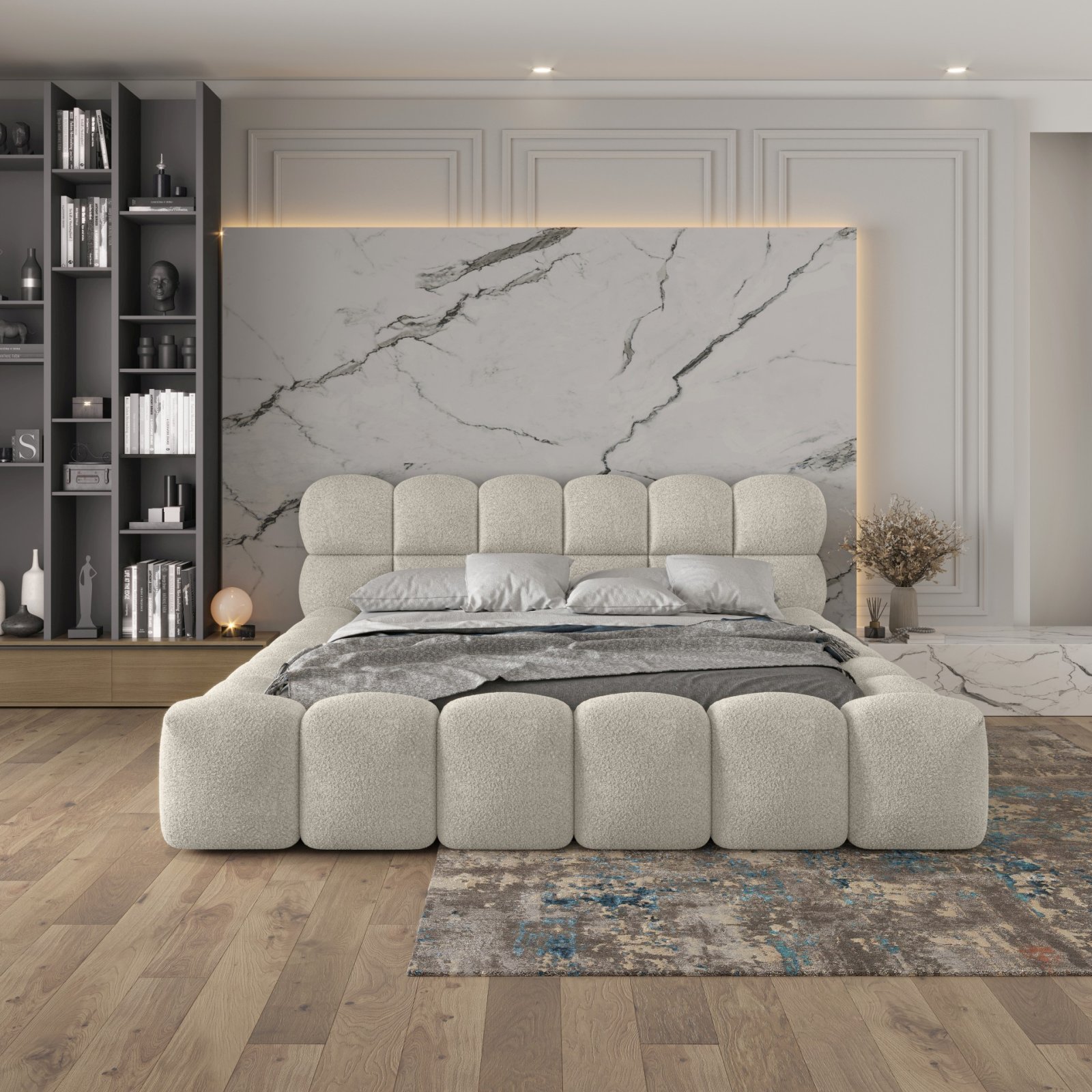 Polsterbett Vento Boucle 140x200 mit Holzrahmen Quelle 03