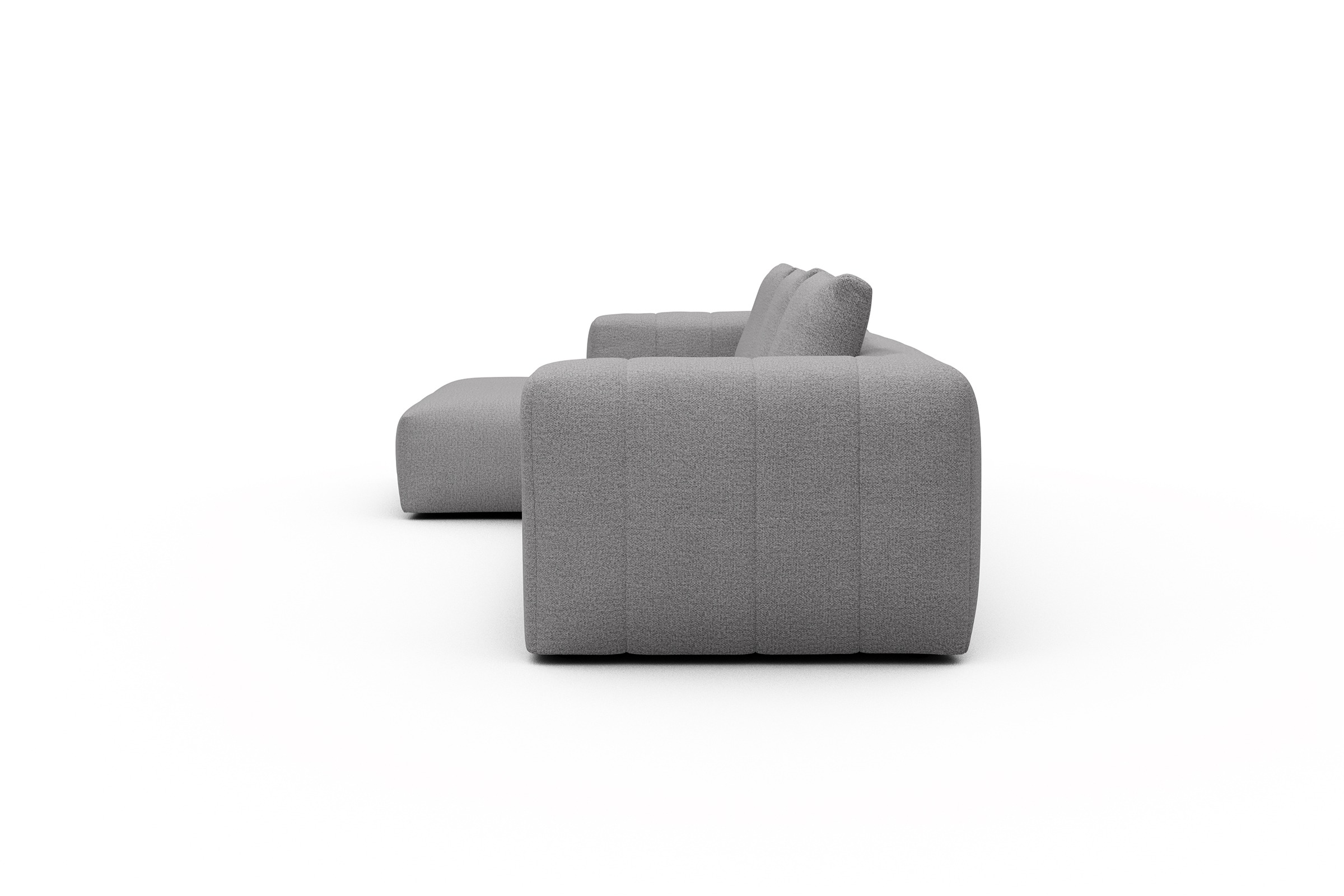 Ecksofa Hugo 2,5-Sitzer Armlehne rechts mit Chaiselongue Sama-Grey